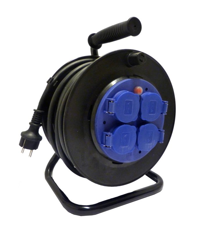 Kabeltrommel 25mtr 3X1,5mm2 med fast senter