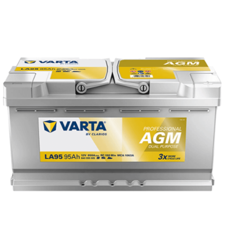 VARTA Fritidsbatteri 12V 95AH AGM 850CCA (354x175x190/190mm) +høyre LA95