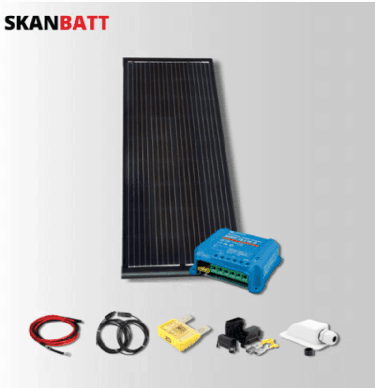SKANBATT Solcellepakke - 200w Rammepanel (Aero) - Victron MPPT 15A