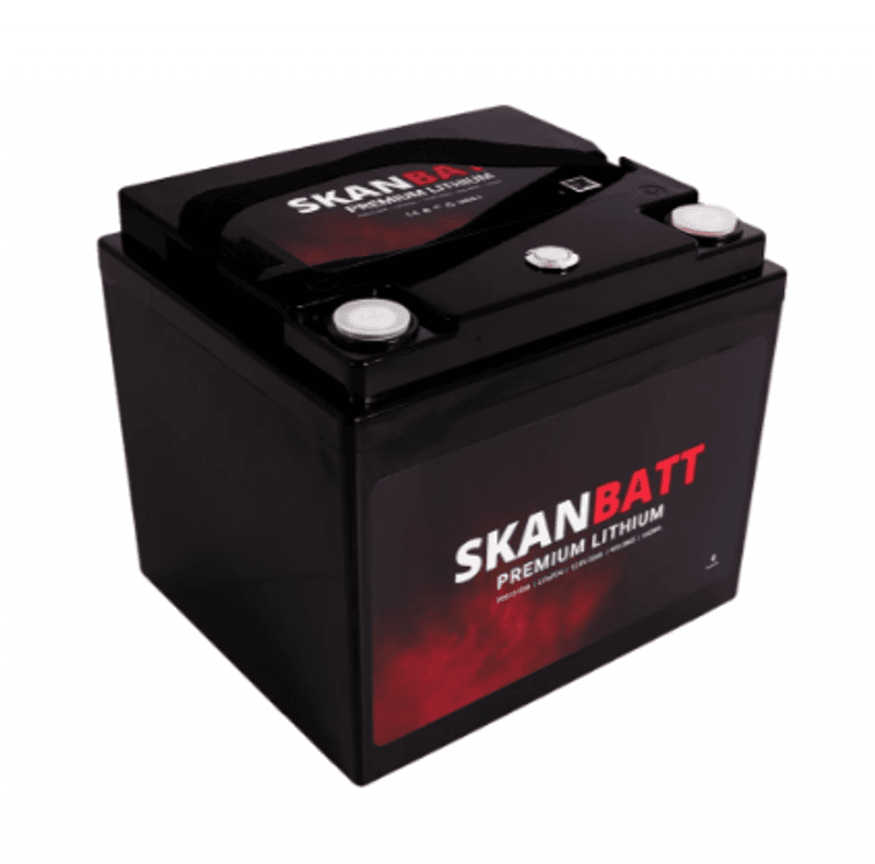SKANBATT Premium Lithium - 12V 50Ah 60A BMS - 196x168x175mm - Bluetooth - 8 Års garanti