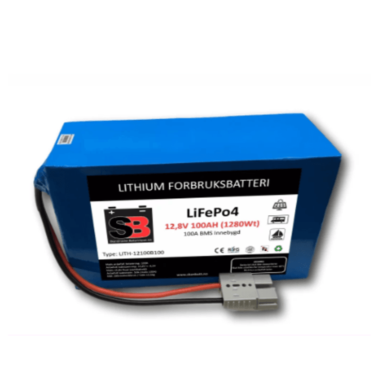 SKANBATT Lithium Batteri 12V 100AH 100A BMS LITH-12100B100